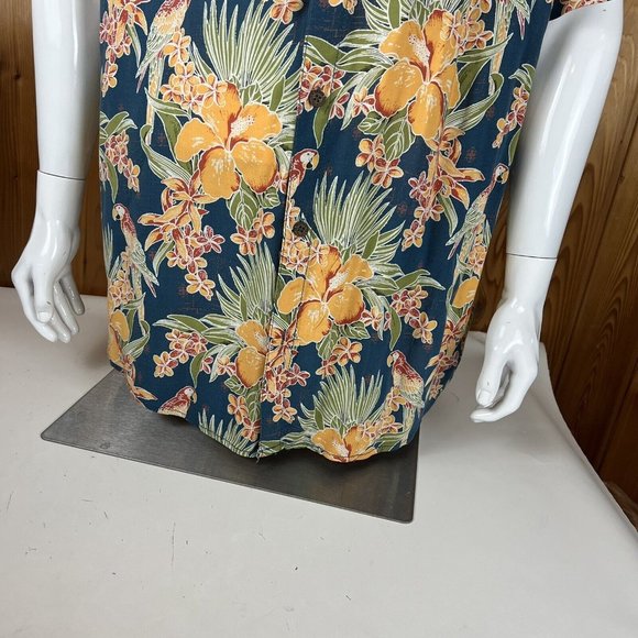 Margaritaville Hawaiian Sz XXL Floral Parrot Button Up Casual Shirt Camp beach - Picture 4 of 10